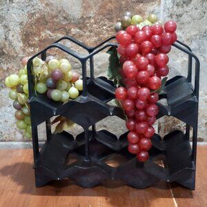 Plasco 68 Huningue Wine Rack Decorated 3 Grapes and Vines Accents